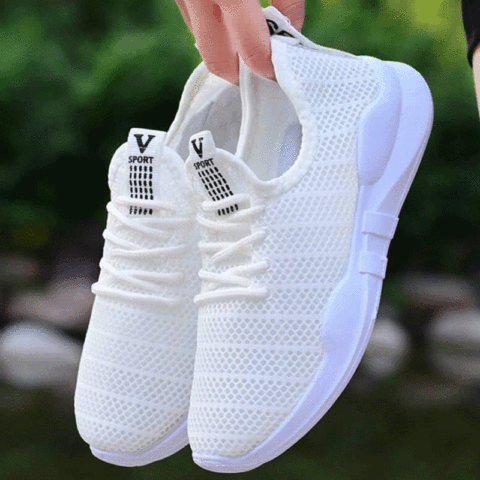 Venta caliente novedad de verano estilo de las mujeres al aire libre zapatillas de deporte cómodos transpirable zapatos huecos informales deportes de mujer blanco zapatos ► Foto 1/6