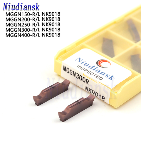 10 Uds MGGN150R MGGN200R MGGN250L MGGN300R MGGN400-R NK9018 inserciones de carburo de ranurado Torno CNC de corte de herramientas Herramientas de torneado MGGN-L ► Foto 1/6