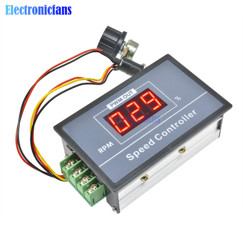 30A DC 6V 12V 24V 48V 48V PWM controlador de velocidad del Motor pantalla Digital LED 0 ~ 100% tensión regulable regulador W/interruptor de potenciómetro ► Foto 1/6