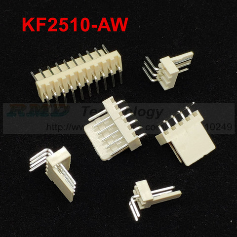 50 unids/lote KF2510 KF2510-2-12AW 2510 macho de 2,54mm conector, Conector de pines de ángulo recto 2,54mm 2,3 de 4,5 6-12pin envío gratuito ► Foto 1/1