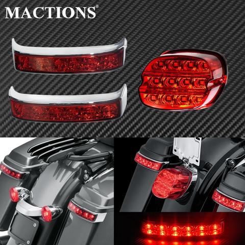 Motocicleta Led rojo bolso de equipaje de la cola de señal de vuelta de las luces de lámpara + parte trasera de freno luz trasera para Harley Touring FLHT FLHX Road King ► Foto 1/6