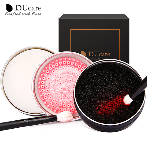 DUcare-limpiador de brochas de maquillaje, esponja para quitar el polvo, jabón, limpieza, cepillo, almohadilla de silicona, caja, herramientas cosméticas ► Foto 1/6