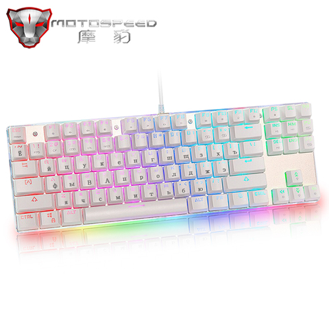 Teclado mecánico para juegos ruso/Inglés Motospeed K87S con cable USB de 87 teclas con retroiluminación LED RGB para ordenador LOL/PUBG Gamer ► Foto 1/6