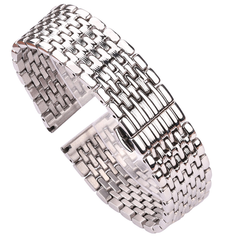 Reloj de pulsera mm 16mm 18mm 20mm 22mm plata Acero inoxidable correas de las mujeres de los hombres de correa de reloj de pulsera Accesorios ► Foto 1/6