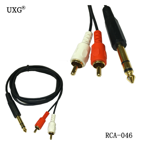 Enchufes RCA tres/6,5/6,35/6,3 estéreo Macho Jack a 2 RCA Phono hombre entrada Jack para Audio estéreo Y Splitter Cable 20cm 150cm ► Foto 1/2