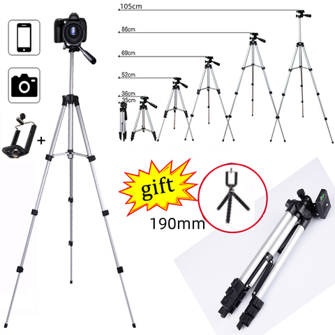 Extensible móvil teléfono inteligente Cámara Digital trípode soporte Clip Set para Nikon para Canon para iPhone 6 6s 7 110 cm/65 cm ► Foto 1/6