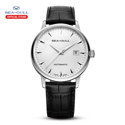 Seagull-Relojes de pulsera mecánicos para hombre, reloj con calendario de negocios, 50m, hebilla de cuero impermeable, 819.613 ► Foto 1/6