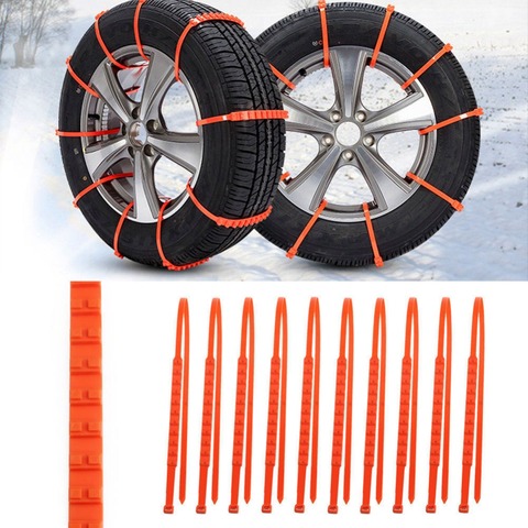 10 unids piezas lote coche Universal Mini plástico neumáticos de invierno ruedas cadenas de nieve para coches/Suv auto-estilismo antideslizante Autocross exterior ► Foto 1/6