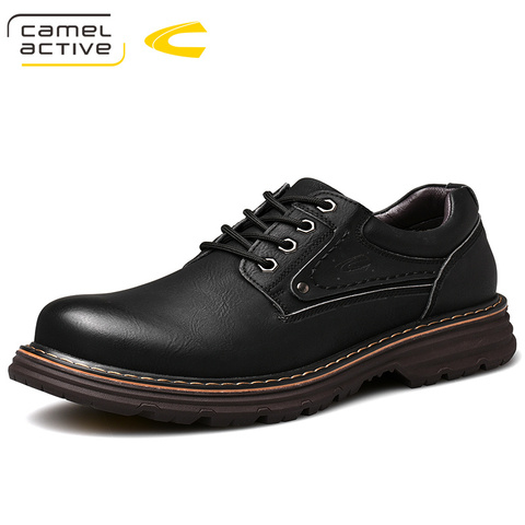 Camel activo nuevos zapatos casuales de hombre cuero genuino otoño negocios boda salvaje Retro suave Scrub Split cuero hombres zapatos ► Foto 1/6