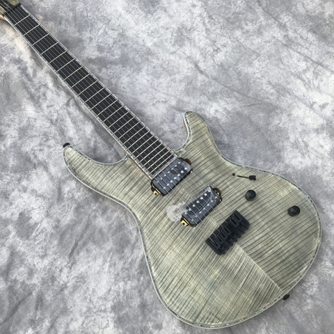 Guitarra Eléctrica personalizada, instrumento con acabado mate de 7 cuerdas, cuerpo a través del cuello, logotipo personalizado y color, nuevo estilo, 2022 ► Foto 1/6