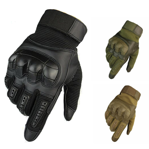 Guantes tácticos para pantalla táctil, guantes deportivos con dedos completos para senderismo, ciclismo, guantes militares para hombres, guantes de protección para nudillos duros ► Foto 1/6