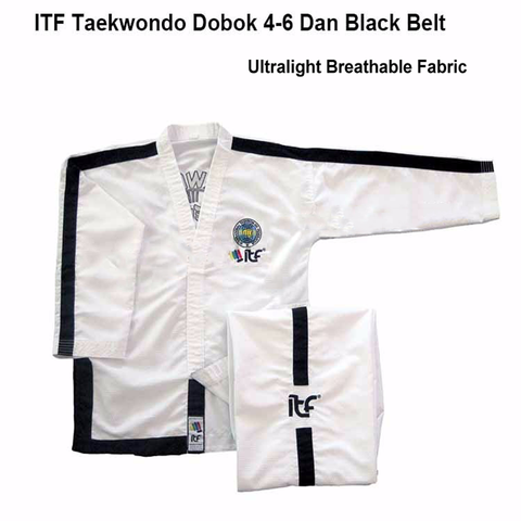 ITF-uniforme de Taekwondo blanco ultraligero, transpirable, de manga larga, para entrenamiento físico, Dobok con bordado gi ► Foto 1/6