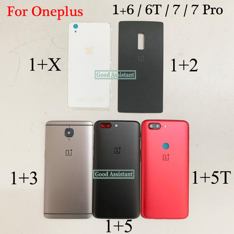 Para Oneplus One plus X + 1, 2, 3, 3T 5T 5T 6T 7 7 PRO mundial carcasa trasera para batería puerta funda carcasa trasera de vidrio reemplazar GM1913 GM1915 ► Foto 1/6