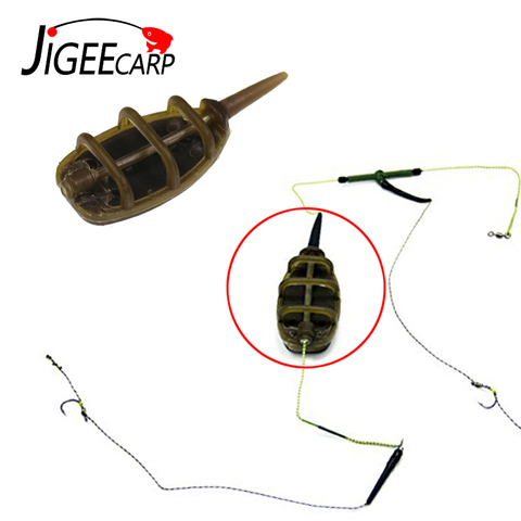 JIGEECARP-cebador de método en línea para carpa gruesa, 1/2 piezas, alimentador de carpas para Pesca, plomo, Pesca, cebo, lanzador, 15-40g ► Foto 1/6