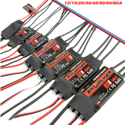 Hobbywing Skywalker 12A 15A 20A 30A 40A 50A 60A 80A velocidad ESC controlador con UBEC para RC FPV RC Quadcopter Dron avión ► Foto 1/6