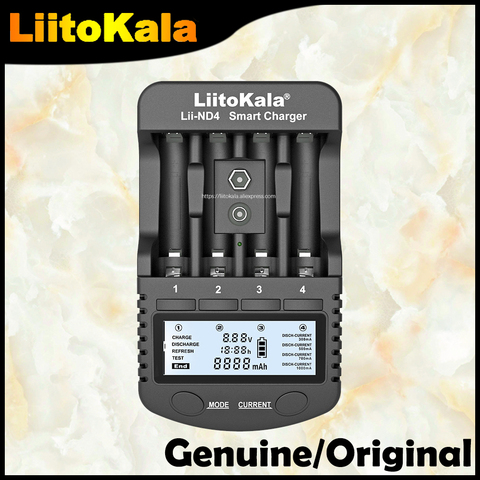 LiitoKala-cargador Lii-ND4 NiMH/Cd, cargador AA AAA con pantalla LCD y capacidad de batería de prueba para baterías aa aaa de 1,2 V y 9V ► Foto 1/5