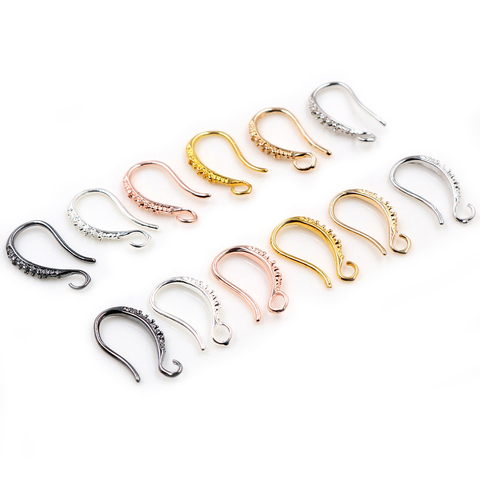 17x10mm 20 Uds plata rodio Pendientes chapados en oro hallazgos ganchos de los pendientes ganchos accesorios DIY joyería hacer accesorios Earwire ► Foto 1/6