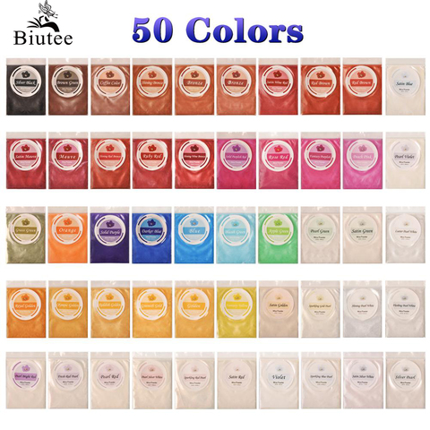 Biutee-Polvo de Mica para uñas, 24 colores, 10g, Perla Natural, purpurina, joyería de perlas, resina epoxi, jabón de resina ► Foto 1/6