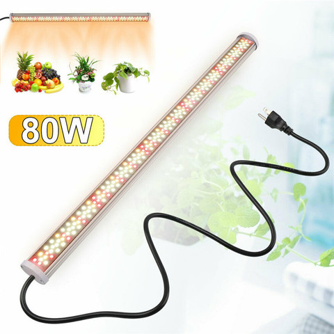 Luz Led de crecimiento de espectro completo tubo de 80W lámparas LED de Fito Barra de lámpara LED de crecimiento 85 V-265 V luces de crecimiento de plantas hidropónicas blanco cálido rojo ► Foto 1/6