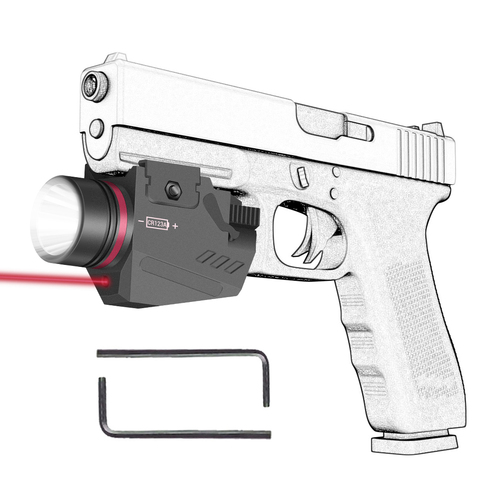 Táctico luz LED tipo pistola de luz linterna de láser rojo vista para 20mm pistola de luz Airsoft luz caza tiro accesorio ► Foto 1/6