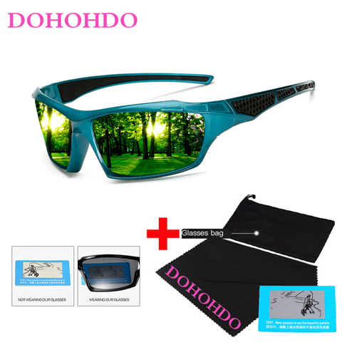 DOHOHDO-Gafas De sol polarizadas clásicas para hombre y mujer, montura cuadrada para conducir, UV400, con bolsa ► Foto 1/6