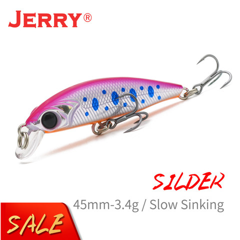 Jerry Silder-señuelo giratorio Micro Jerkbait para pececillos, tapón de buceo, cebo duro de hundimiento lento, Pesca Artificial de 45mm ► Foto 1/6