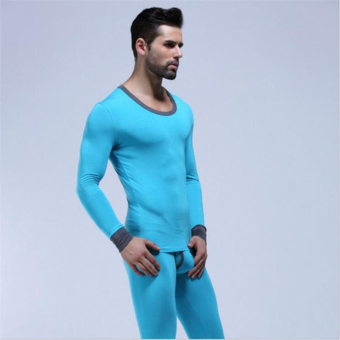 Nuevo WJ hombres conjunto de Calzoncillos largos de lycra de algodón Hombre legging ropa interior térmica de otoño e invierno conjunto de Calzoncillos largos 5 colores M, L, XL ► Foto 1/5