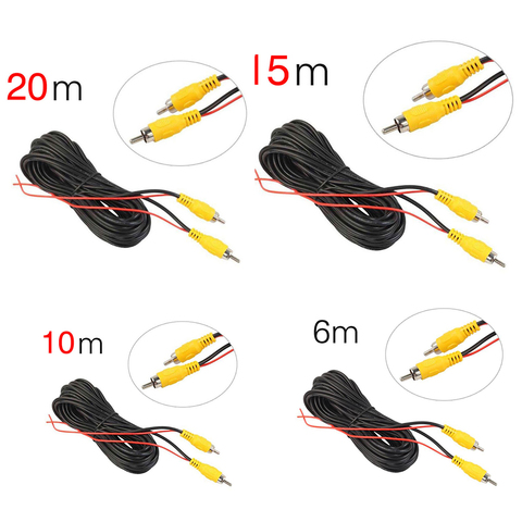 Cable de vídeo de 6/10/15/20M para cámara de Vista trasera de coche, RCA Universal para conectar cámara de marcha atrás con Monitor Multimedia de coche ► Foto 1/4