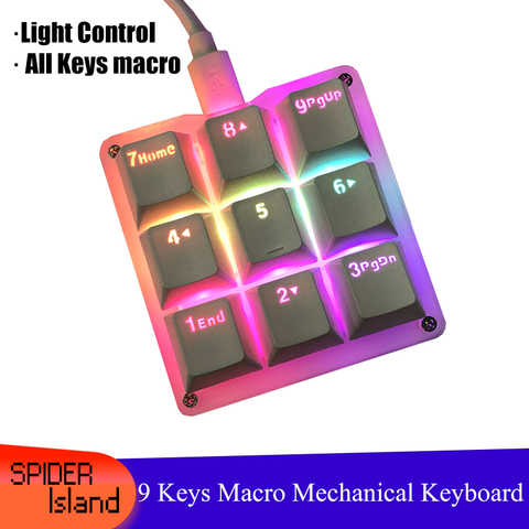 9 teclas Macro retroiluminación RGB programable Teclado mecánico eléctrico concurso juego PC portátil MAC ganar interruptor Outemu de teclado ► Foto 1/6