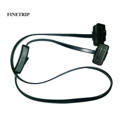 Cable de extensión OBD OBDII OBD2 con interruptor ELM327, conector tipo L plano y delgado, 25% de descuento de fábrica, 0,6/1m ► Foto 1/5