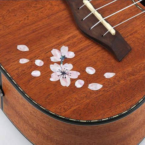 Ukelele autoadhesivo con flores de cereza, pegatina para guitarra, bajo, Kalimba, calcomanías bonitas, accesorios ► Foto 1/6