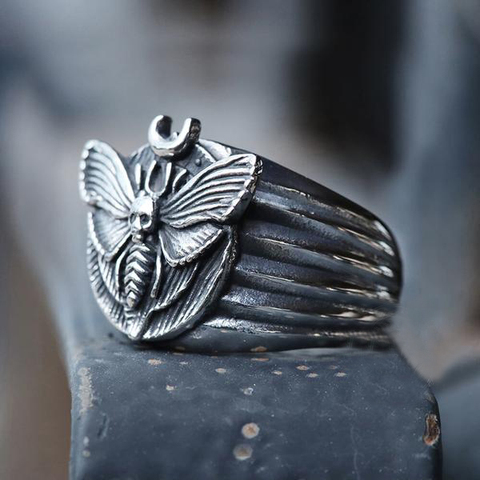 Anillo de mariposa de lujo con forma de polilla calavera y para mujer, joyería de Animal, Anill, estilo gótico, accesorios de dedo, OSR781 ► Foto 1/1