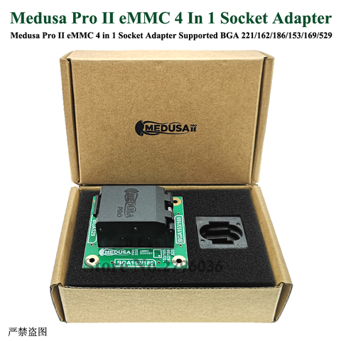 100% Original Medusa Pro II eMMC 4 en 1 adaptador de enchufe con BGA 221/162/186/153/169/529 hembra ► Foto 1/6