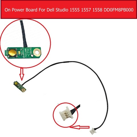 Placa de alimentación de encendido/apagado genuino para Dell Studio 1555 1557 1558 serie placa del botón del interruptor de encendido con reemplazo de Cable DD0FM8PB000 ► Foto 1/1