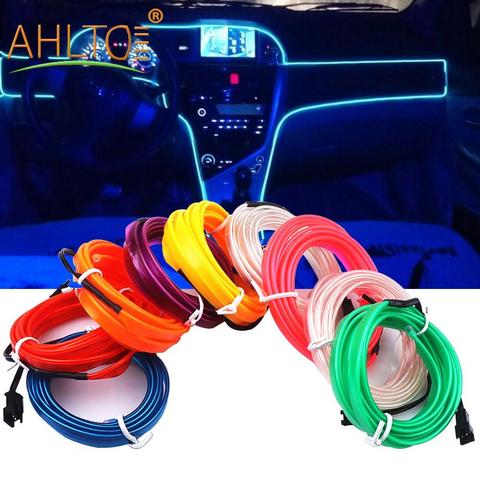 Tira de luces LED para Interior de coche, iluminación de puerta con cable USB, Flexible, luz de neón, lámpara de ambiente decorativo ► Foto 1/6