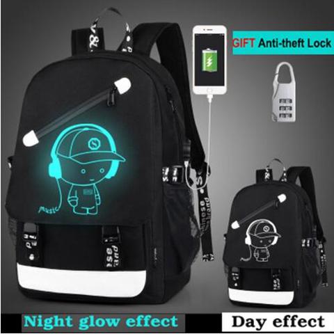 Mochila escolar de dibujos animados para niños, morral escolar luminoso con carga USB para estudiantes, mochila escolar para adolescentes ► Foto 1/6