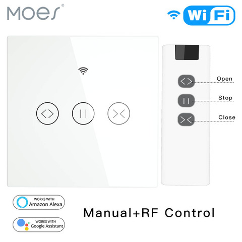 Interruptor táctil inteligente para persiana enrollable, WiFi, RF, Control por aplicación remota Smart Life, Tuya, Alexa Echo y Google Home ► Foto 1/6