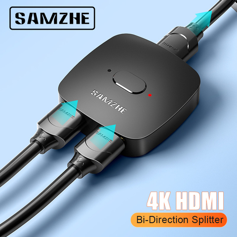 SAMZHE compatible con HDMI Splitter 4K HDMI compatible con interruptor Bi-dirección adaptador HDMI Switcher 2 en 1 ► Foto 1/6