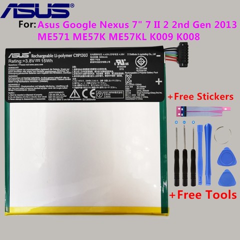 100% Original 3950mAh C11P1303 reemplazo de la batería para Asus Google Nexus 7 