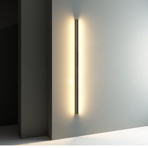 Lámpara de pared larga minimalista, creativa, moderna, para sala de estar, mesita de noche, aplique de luz de pared de aluminio ► Foto 1/6