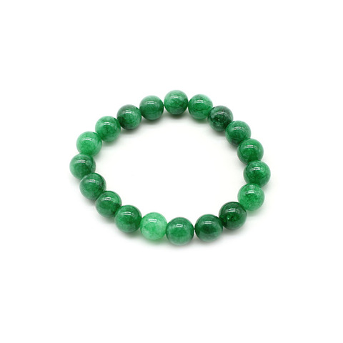 Pulsera de jade verde Calcedonia Natural para mujer, pulsera de cuentas de piedra redonda suelta, pulsera masculina de moda 4, 6, 8, 10, 12mm ► Foto 1/6