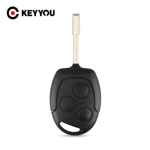 KEYYOU-carcasa de llave a distancia de coche, 10X, cubierta Fob para Ford Focus, Mondeo, Festiva, 3 botones, cuchilla sin cortar ► Foto 1/6