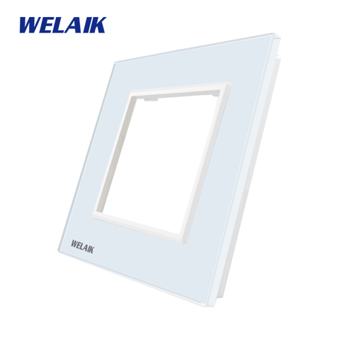 Welaik Interruptor táctil piezas de bricolaje panel de vidrio sólo de pared interruptor de luz negro blanco cristal panel agujero cuadrado A18W /B1 ► Foto 1/5