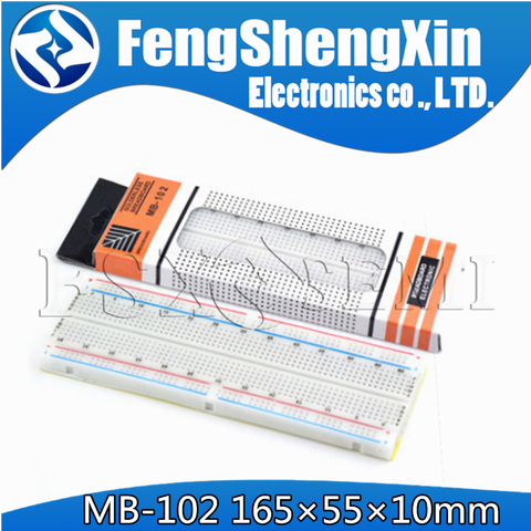 MB102 II 830 puntos sin soldadura PCB tablero de pan MB-102 PCB II placa 165x55x10mm ► Foto 1/3