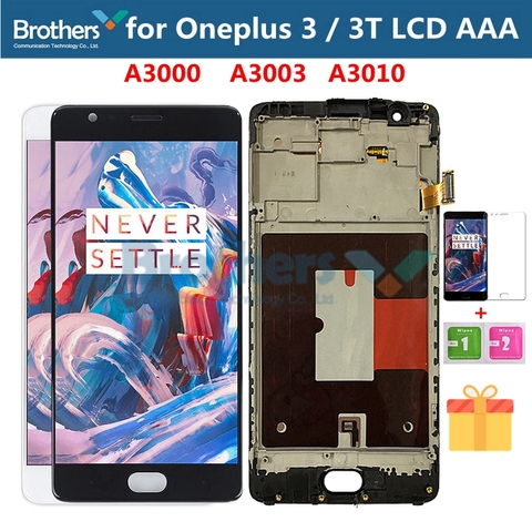 Pantalla LCD para Oneplus 3 3T pantalla LCD para Oneplus 3 3 3T A3000 montaje de pantalla táctil con marco prueba de reemplazo del digitalizador táctil ► Foto 1/6