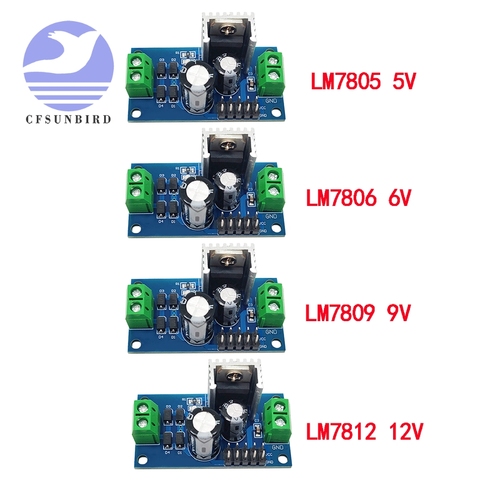 Módulo de fuente de alimentación LM7805 LM7809 LM7812, tres terminales de CC/CA, regulador de voltaje, salida máxima de 1.2A LM7806, 6V, 5V, 9V, 12V ► Foto 1/5