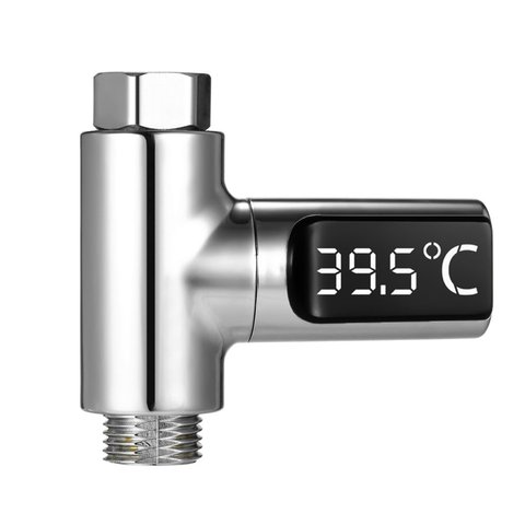Termómetro con pantalla LED para la ducha, medidor inteligente de energía con Monitor de temperatura del agua, electricidad, autogenerador ► Foto 1/6