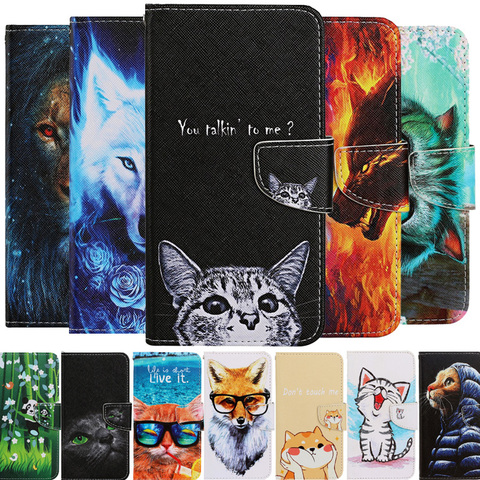 Funda de cuero con tapa para móvil, funda de libro trasera con ranura para tarjetas, para IPhone 6, 6S, 7, 8 Plus, 12, 11 Pro, X, XS, XR, Max, Panda, gatos, perro ► Foto 1/6