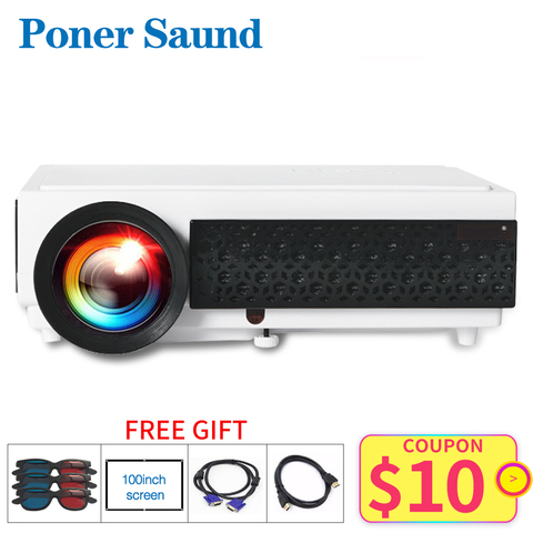 Poner Saund 96Plus Proyector LED Full HD 1080P Android Proyector Wifi 3D Video inteligente para cine en casa regalos gratis Proyector Hdmi ► Foto 1/6