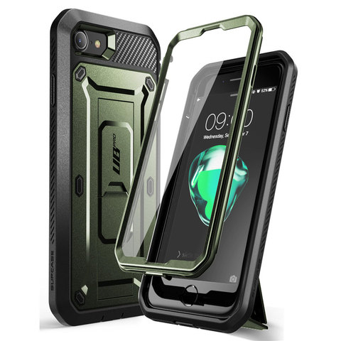 SUPCASE-funda para iPhone SE 2022, carcasa rugosa UB Pro con Protector de pantalla incorporado y soporte de apoyo, 7/8 ► Foto 1/6